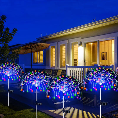 Lampe Solaire Décorative Jardin Effet Feu d'Artifice