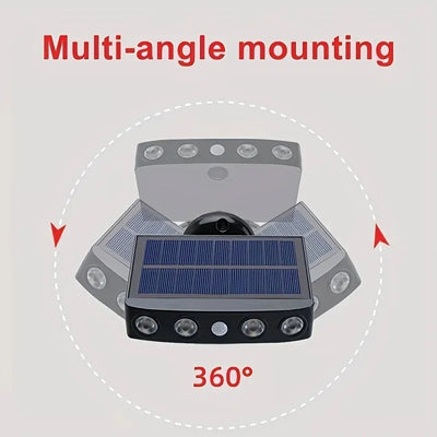 Lampe Solaire Sécurité 4 LED Extérieure Détecteur Mouvement 3 Modes