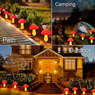 Lampes Solaires Champignons Rouges Décoratives pour Allée