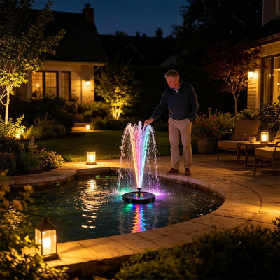 Fontaine Solaire Flottante à LED pour Bassin et Patio