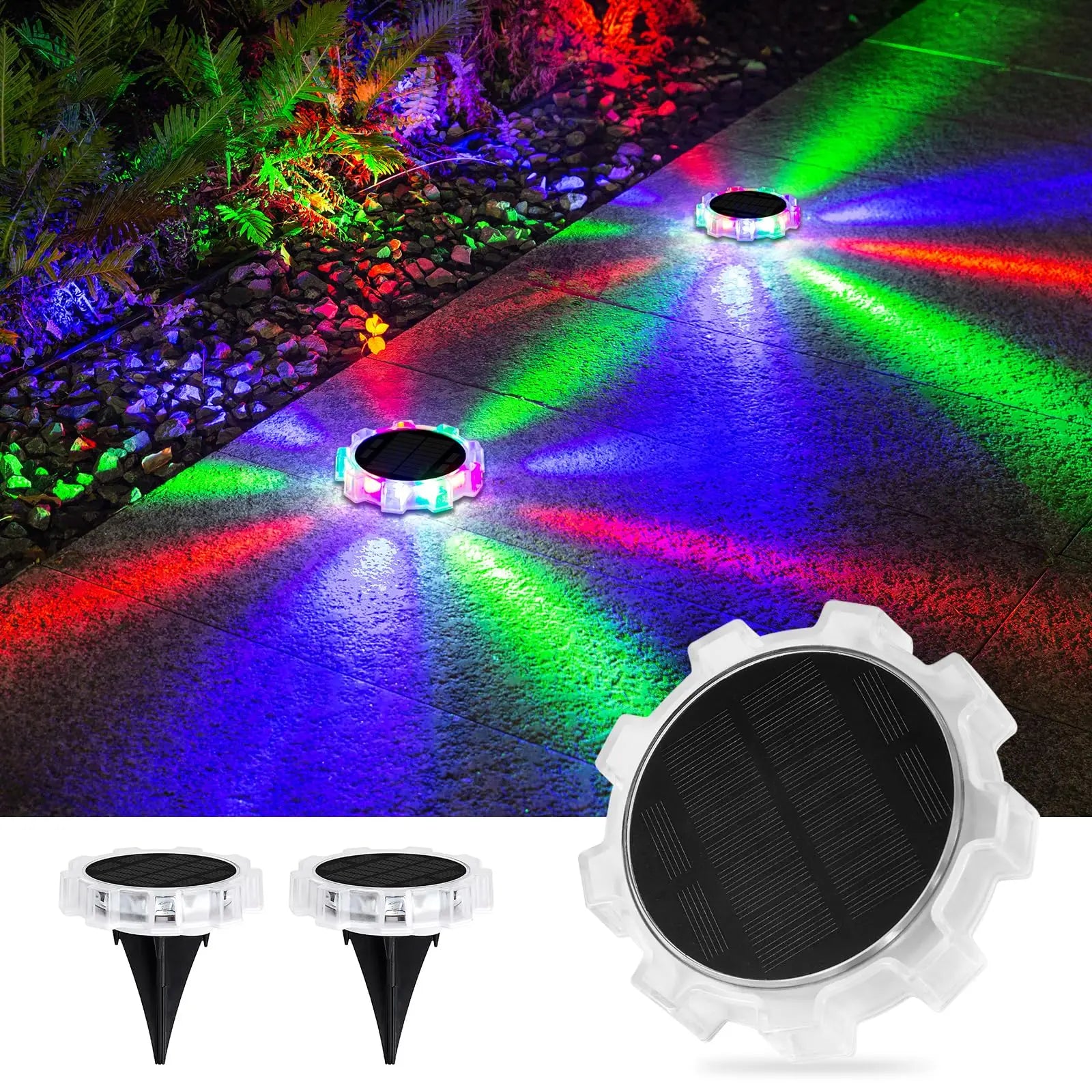 Spot solaire à planter RGB pour jardin