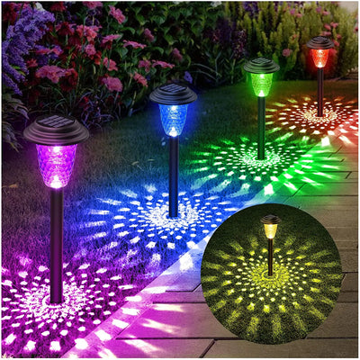 Piquet Solaire Chemin Jardin Acier Poli IP67 RVB