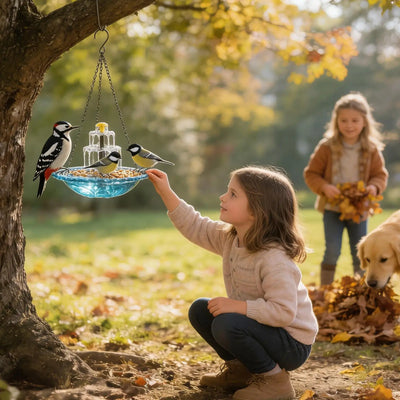 Bain d'Oiseaux Solaire Décoratif pour Jardin et Terrasse