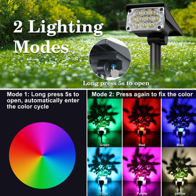 Lampe Solaire Jardin Température Réglable IP65 Éclairage Extérieur