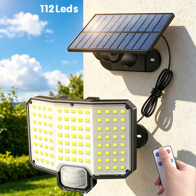 Lampe Solaire Murale 144 LED Double Capteur IP65 Jardin