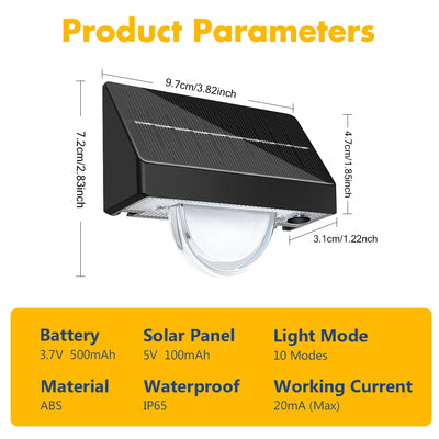 Lampe Solaire d'Escalier LED RGB Couleur Changeante Marches