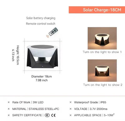 Lampe Solaire de Pilier de Colonne d'Extérieur