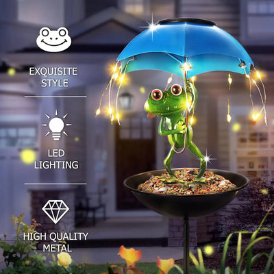 Mangeoire Solaire à Oiseaux en Métal Étanche avec LED