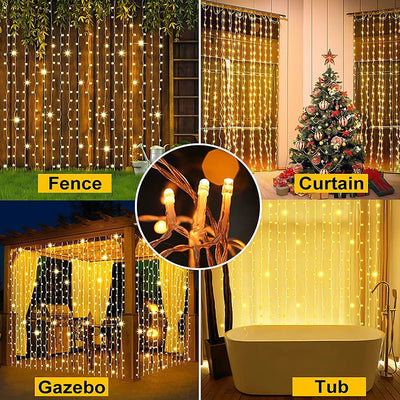 Rideau Solaire Lumineux 3,5 m LED Féerique Noël et Mariage