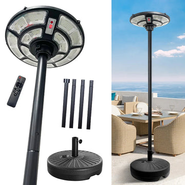 Lampadaire Solaire Extérieur Mobile 692 LED sur Pied pour Terrasse