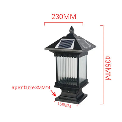 Borne Solaire de Jardin Style Asiatique Étanche