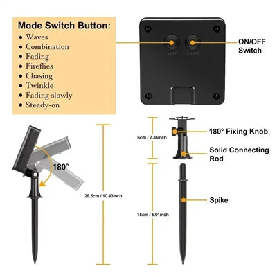 Guirlande Solaire Fil de Cuivre 8 Modes Étanche Noël