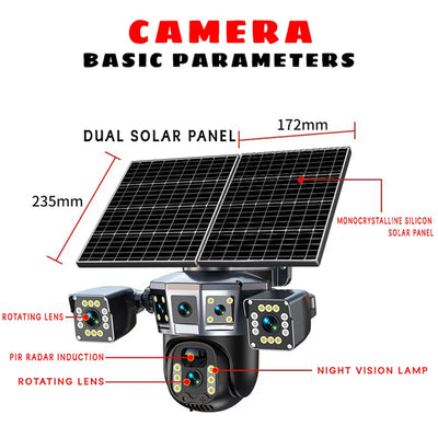 Vision 360° de la caméra solaire de surveillance