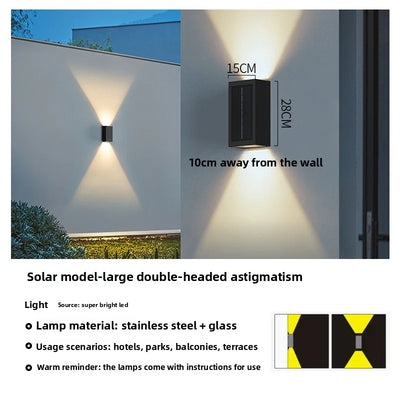Applique Solaire Murale Extérieure Étanche Effet Lavage