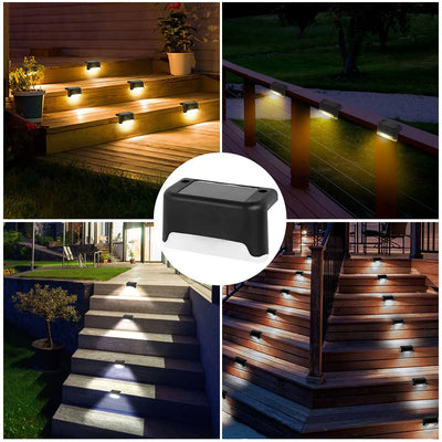 Lampes Solaires d'Escalier Extérieur IPX65, Pack 1 à 16 Pièces, Noir ou Marron