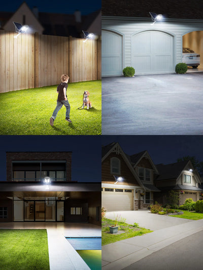 Lampe Solaire LED Extérieure 12500mAh 3000lm Double Capteur Mouvement