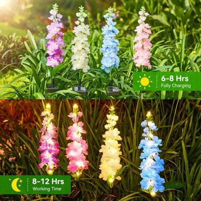 Lampe Solaire Fleur de Jacinthe Blanc Chaud Extérieur