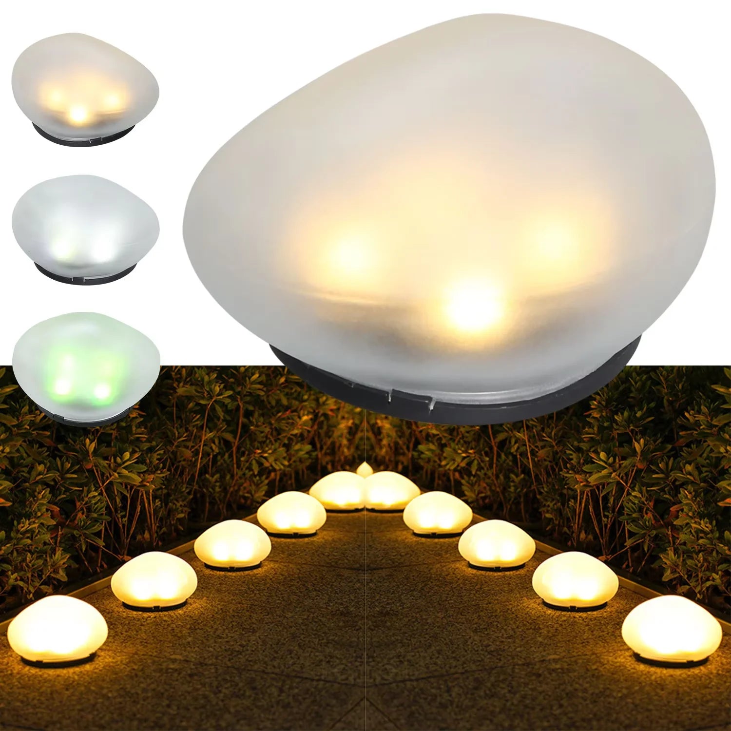 Lampe solaire galet LED étanche pour jardin