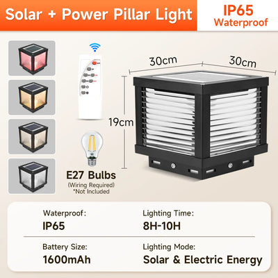 Lampe Solaire de Colonne avec Télécommande