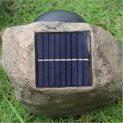 Lampe Solaire LED Imitation Pierre Étanche Jardin Pelouse Patio