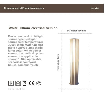 Lampe Solaire de Colonne sur Pied d'Extérieur