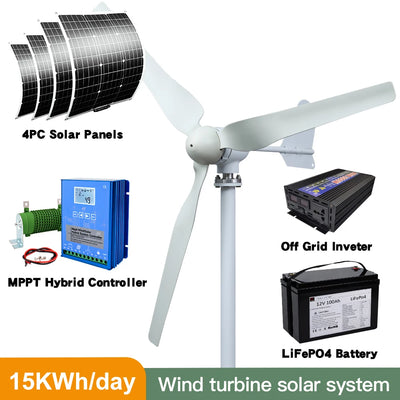Générateur Éolien Horizontal SMARAAD 4000W 3 Pales