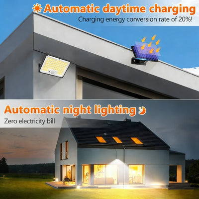 Projecteur Solaire 127 LED Blanc Chaud Détecteur Mouvement IP65