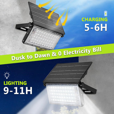 Projecteur Solaire Portable Pliable LED Étanche Sécurité Extérieur