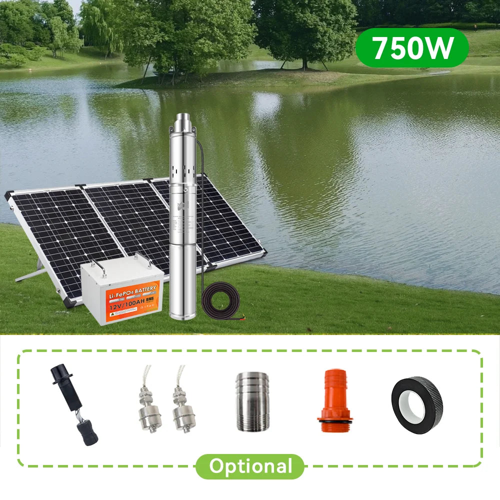 Pompe à Eau Solaire Submersible Puits Profond Sans Balais