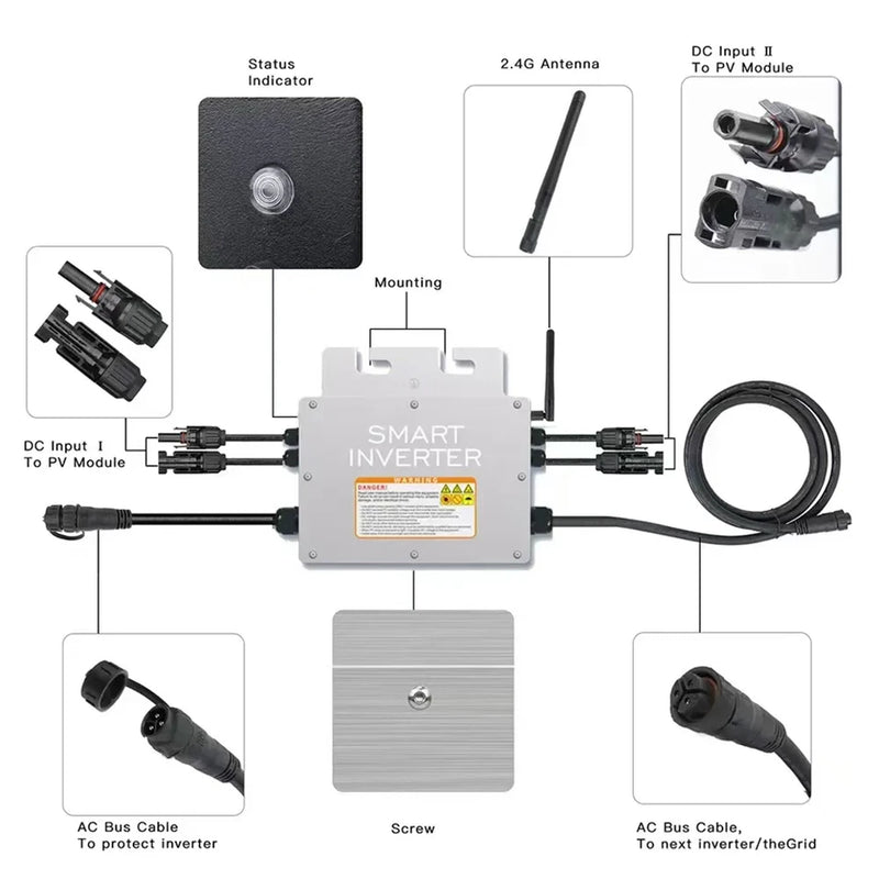 Micro-Onduleur Solaire 600-1000W Réseau WIFI