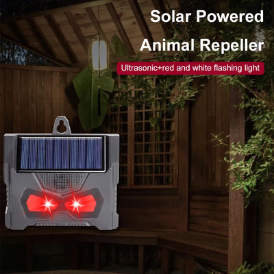 Répulsif Solaire Ultrason LED Clignotante Jardin et Ferme