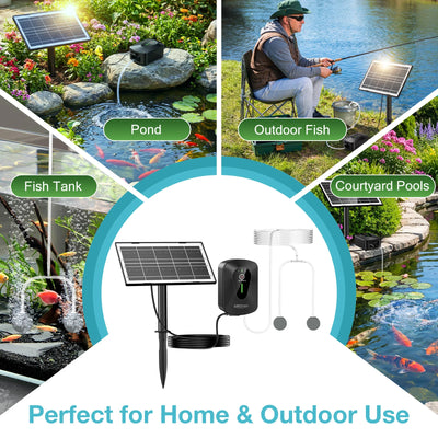Pompe à Oxygène Solaire 4,5 W pour Bassin à Poissons