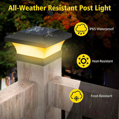 Lampe Solaire Poteau 4x4 Bois Clôture et Portail Étanche
