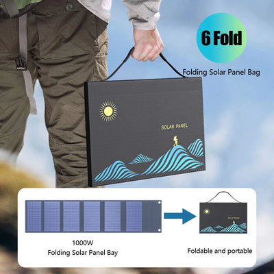 Panneau Solaire Pliable 1000W Sac USB DC