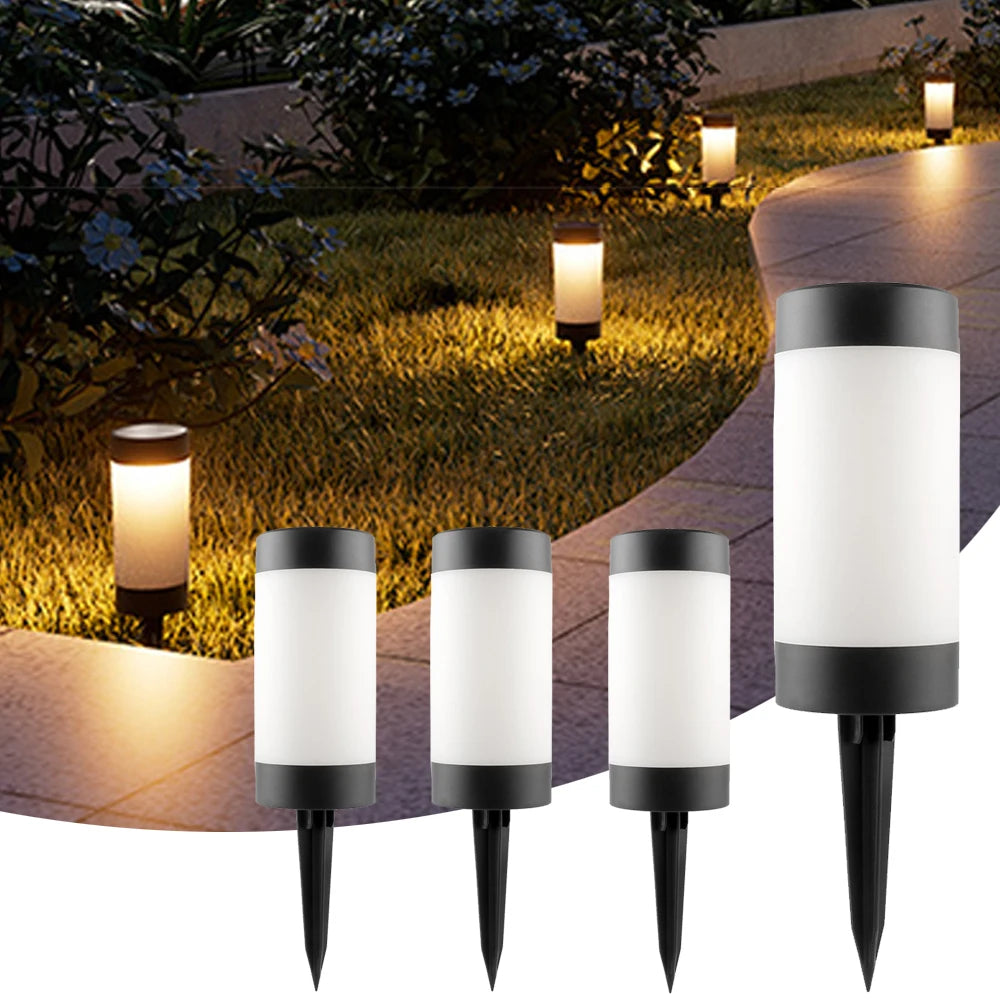Lot de 4 lampes solaires LED extérieur pour pelouse et jardin