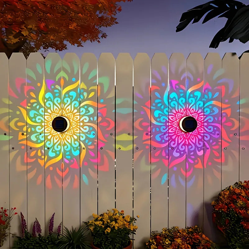 Applique Solaire Mandala LED Étanche pour Clôture et Mur