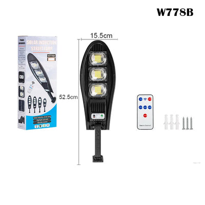 Lampadaire Solaire Détecteur de Mouvement Extérieur 180°, jusqu'à 168 LED