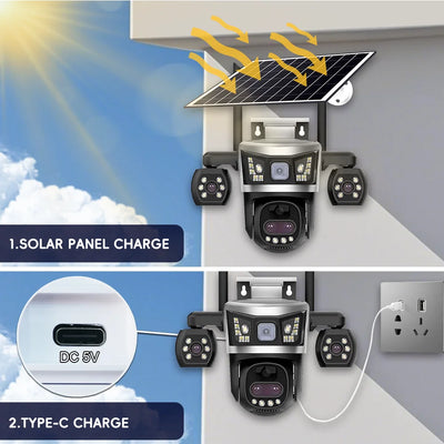 Camera Solaire 4G Exterieure Zoom 10x