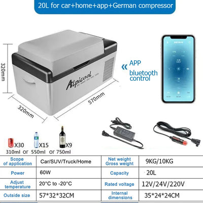 Mini Réfrigérateur Portable 12V 24V à Compresseur 20 L