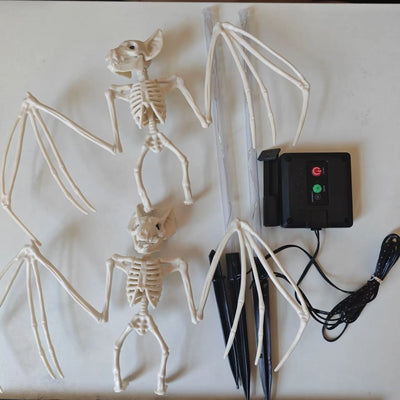 Lampe Solaire Halloween Chauve-Souris et Squelette 3D à Piquet