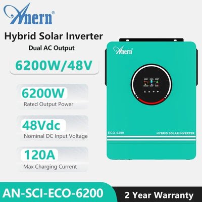Onduleur Solaire Hybride 6,2 kW 48V 120A