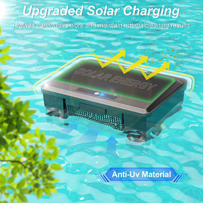 Robot de Piscine Solaire Sans Fil Nettoyeur de Surface