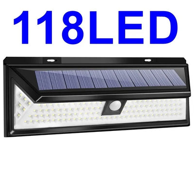 Applique Murale Solaire Extérieur Détecteur de Mouvement 118 LED