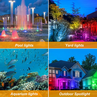 Lampe Solaire Extérieure RGB Étanche IP68 Jardin Piscine