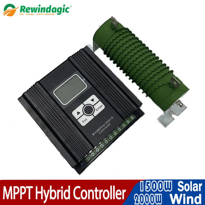 Régulateur Hybride MPPT Solaire 1500W et Éolien 2000W Bluetooth