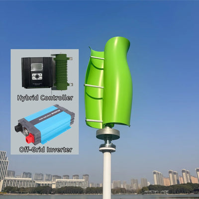Éolienne Verticale 5000W à 10 kW MPPT Hybride et Onduleur