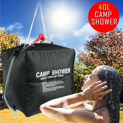Sac de Douche Solaire 40 L Noir pour Jardin
