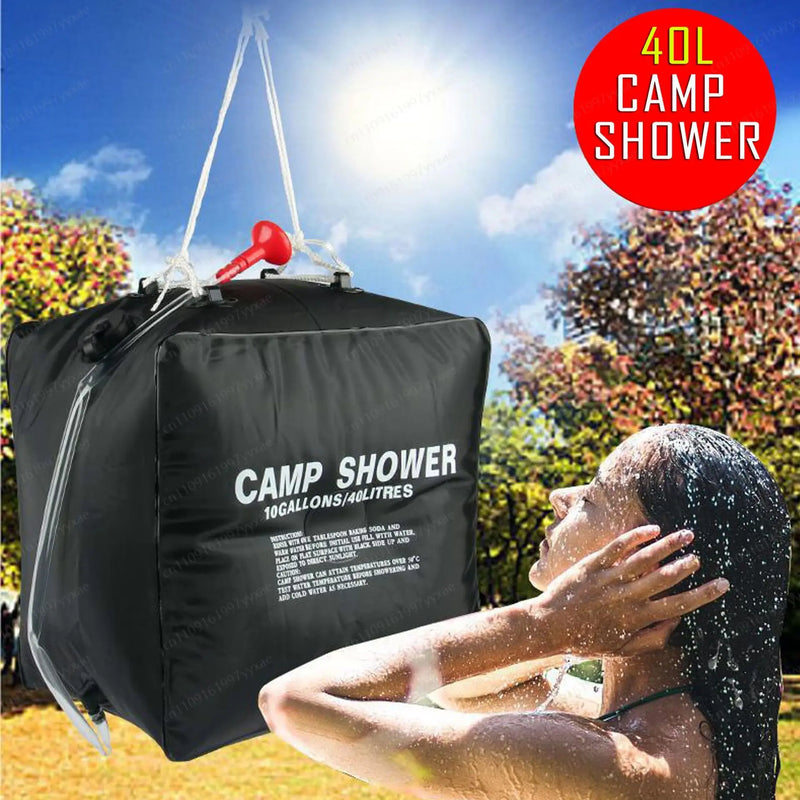 Sac de Douche Solaire 40 L Noir pour Jardin