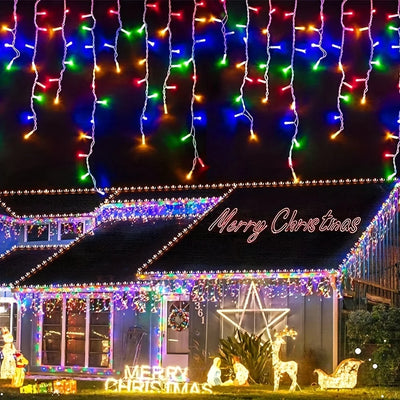 Rideau Solaire Lumineux Étanche Noël Fenêtre et Avant-Toit