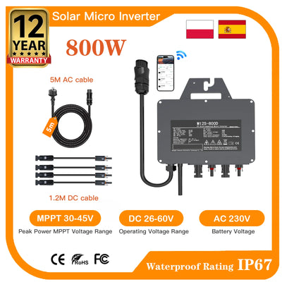 Micro-Onduleur Solaire 800W WiFi Étanche IP67